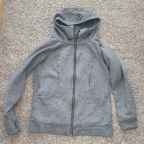 lululemon athletica Heathered Gray Scuba Hooded Jacket - Picture 1 of 7